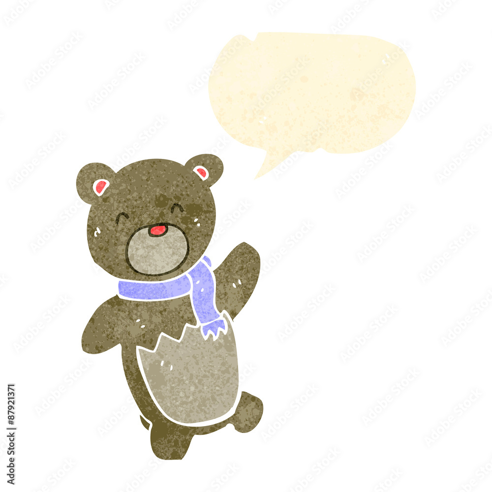 retro cartoon bear with speech bubble retro cartoon bear with speech bubble