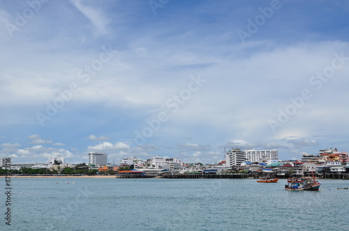 Pattaya city from the sea, Thailand