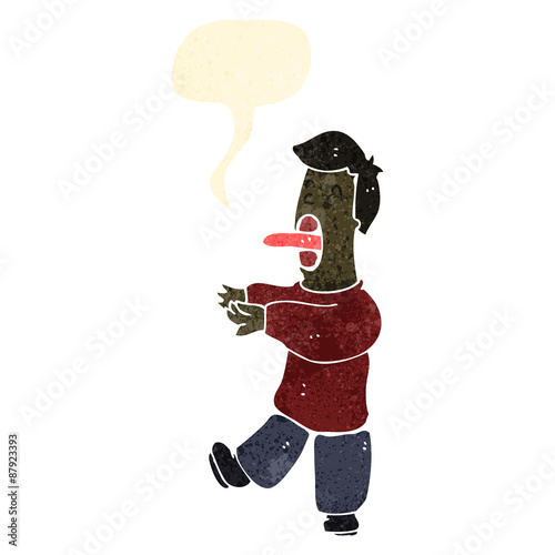 retro cartoon sleep walking man