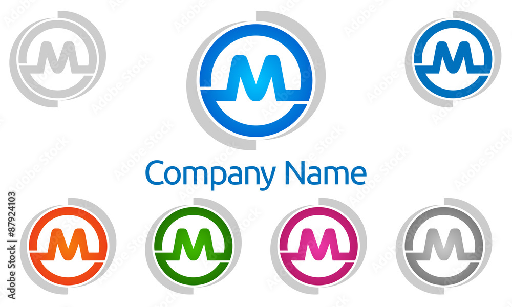 M, m letter, vector, logo, design