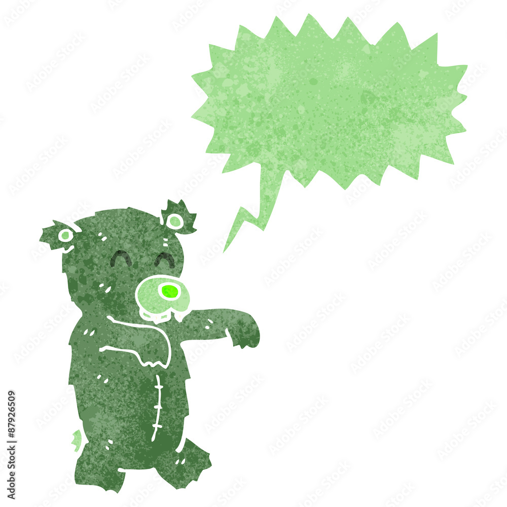 retro cartoon zombie teddy bear retro cartoon zombie teddy bear