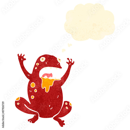 Fotografija retro cartoon frog with thought bubble