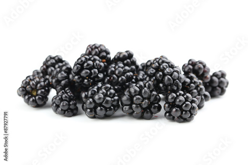 Blackberries isolated on a white