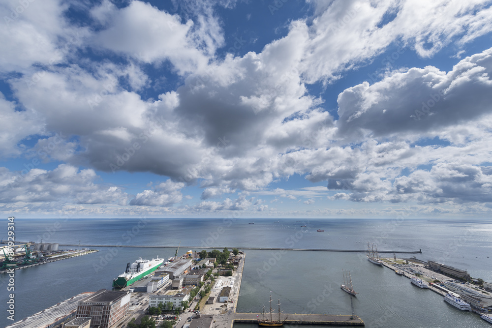 Fototapeta premium Aerial view of Gdynia