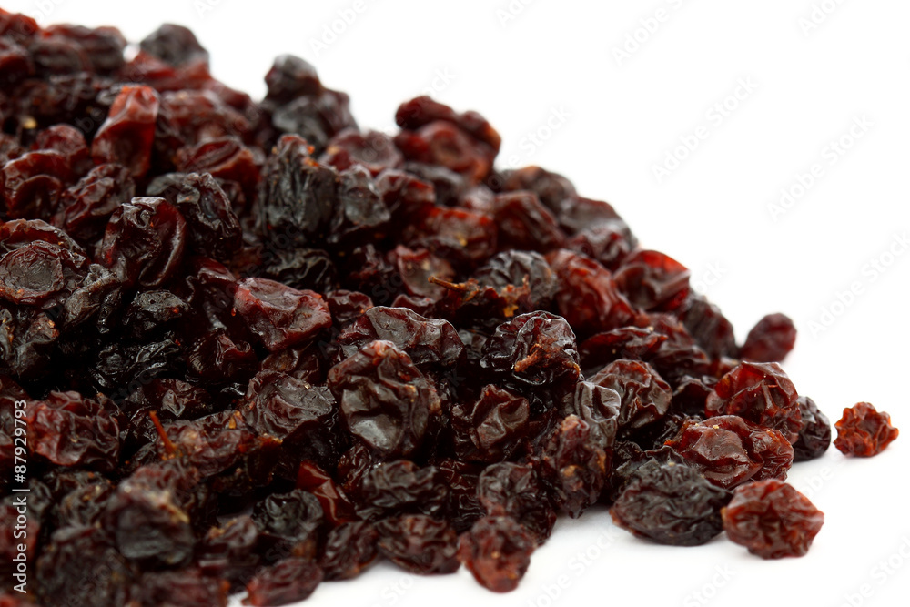 Currants.
Pile of currants isolated on white background.