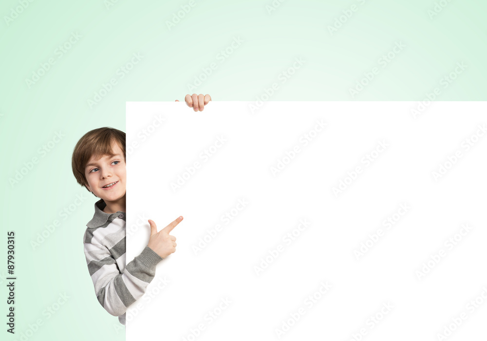 Boy with banner Boy with banner