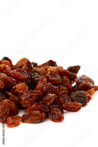 Sultanas. Pile of sultanas isolated on white background.