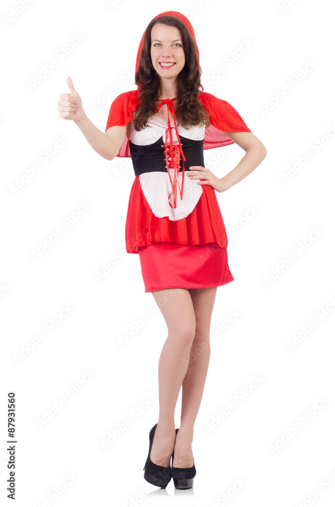 Little red riding hood isolated on white Little red riding hood isolated on white