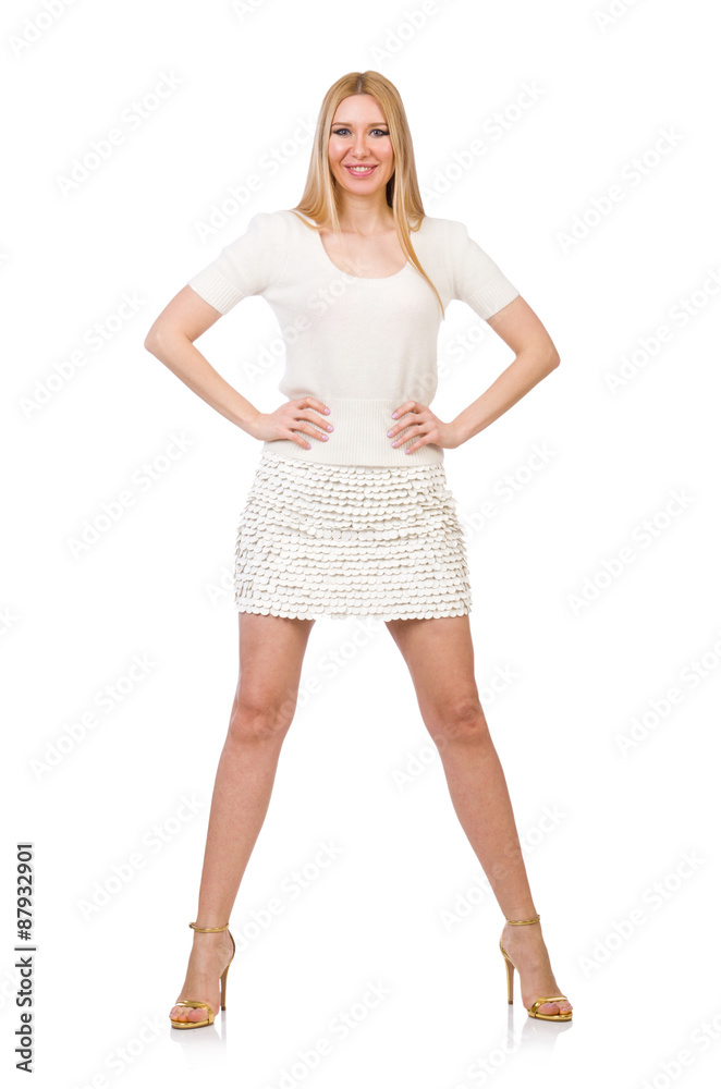 Pretty young blond woman isolated on white Pretty young blond woman isolated on white