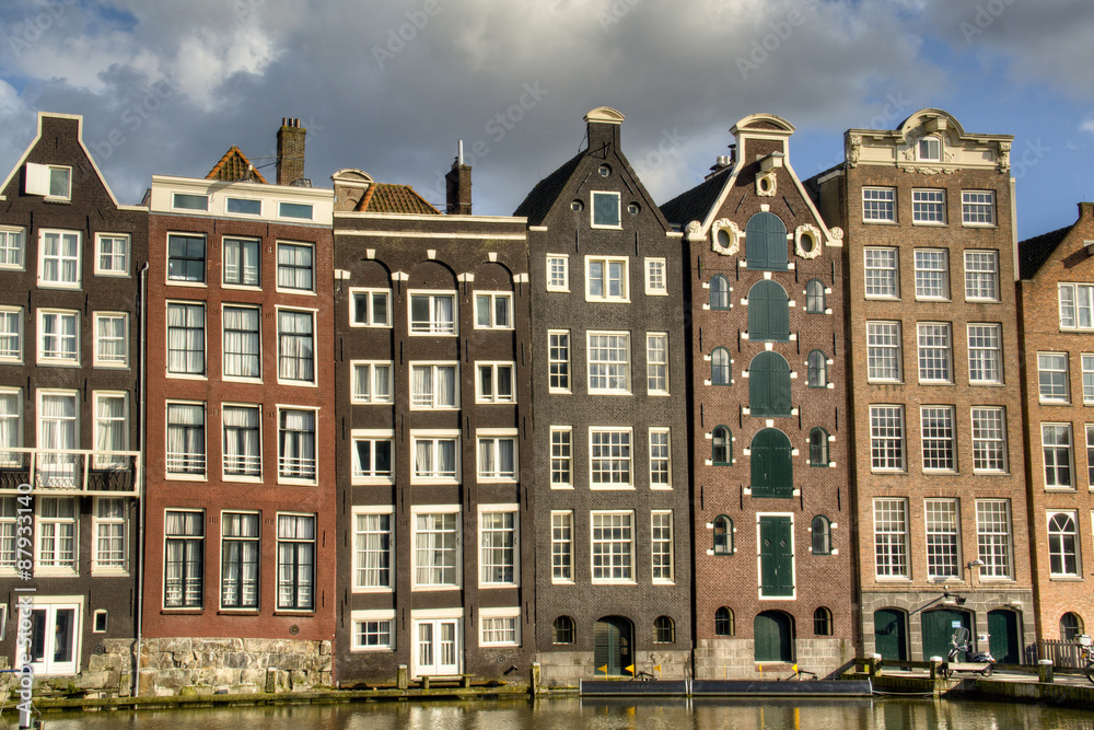 Typical facades of the houses in Amsterdam, Netherlands
