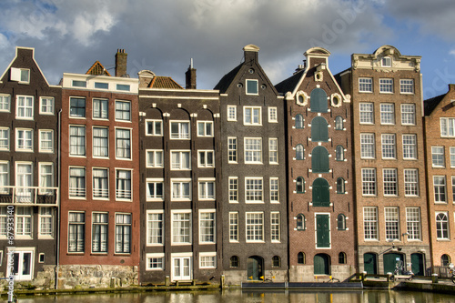 Typical facades of the houses in Amsterdam, Netherlands 