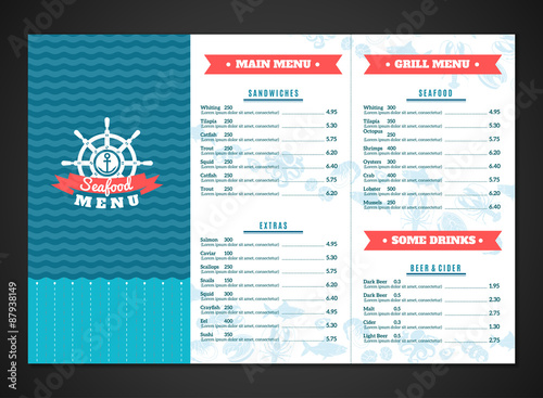 Seafood Menu Template