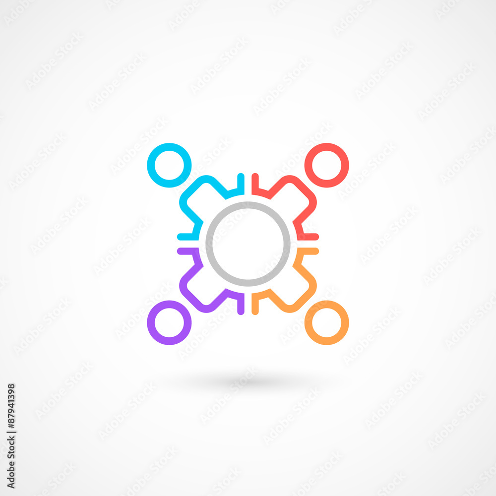 Team work logo template. Concept of community friendship, unity. Isolated on white background. Team work logo template. Concept of community friendship, unity. Isolated on white background.
