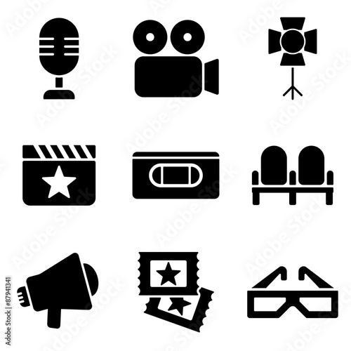 Cinema web and mobile logo icons collection