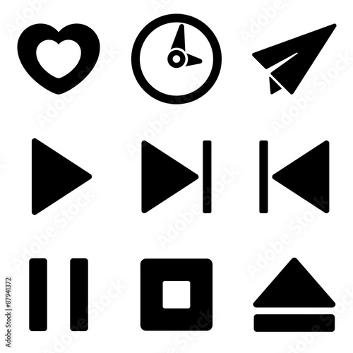 Media player web and mobile logo icons collection