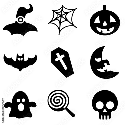 Halloween web and mobile logo icons collection