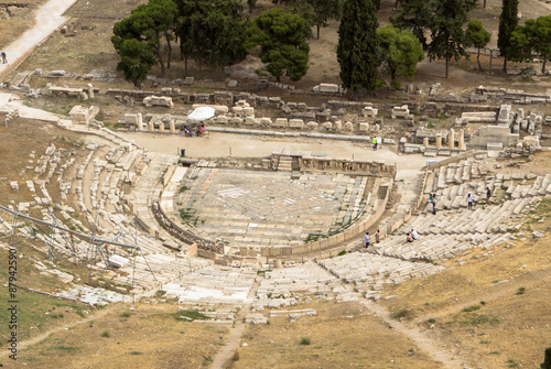 Ancient theater under Acropolis of Athens, Greece photo