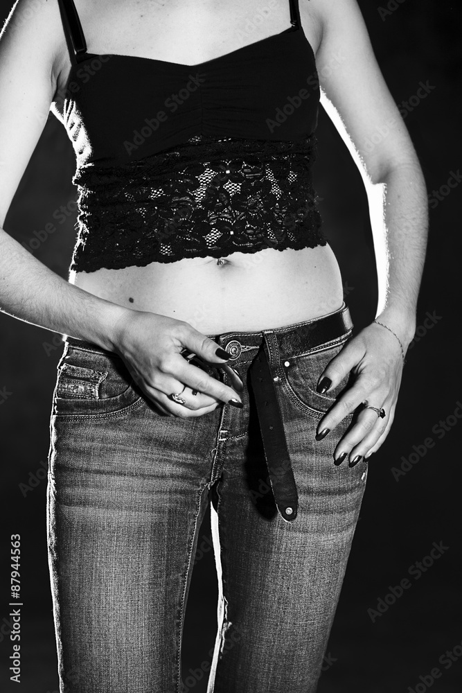 Sexy woman in jeans Stock Photo | Adobe Stock