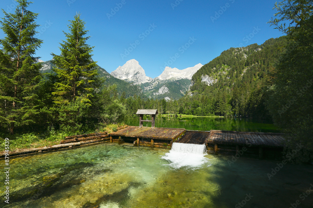 Green alpine lake in Hinterstoder, Upper Austria Green alpine lake in Hinterstoder, Upper Austria