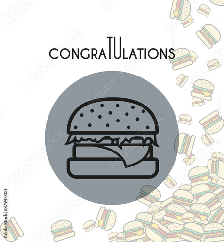 Background with falling burgers and overlay colors for design