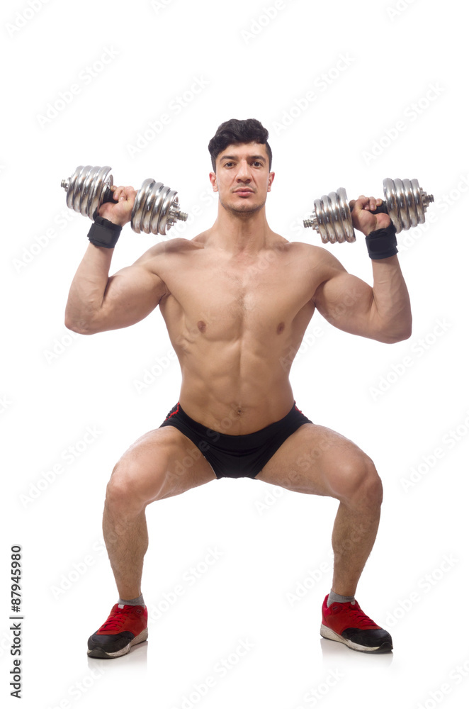 Muscular man isolated on the white background Muscular man isolated on the white background