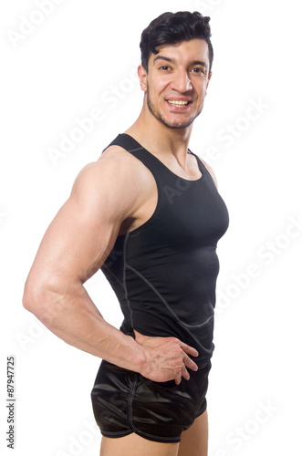 Muscular man isolated on the white background