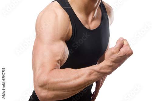 Muscular man isolated on the white background