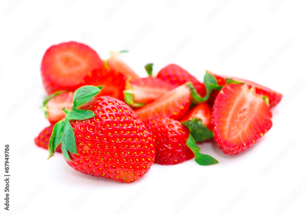 The strawberry isolated over white The strawberry isolated over white