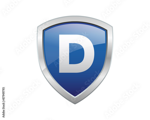 letter blue shield d