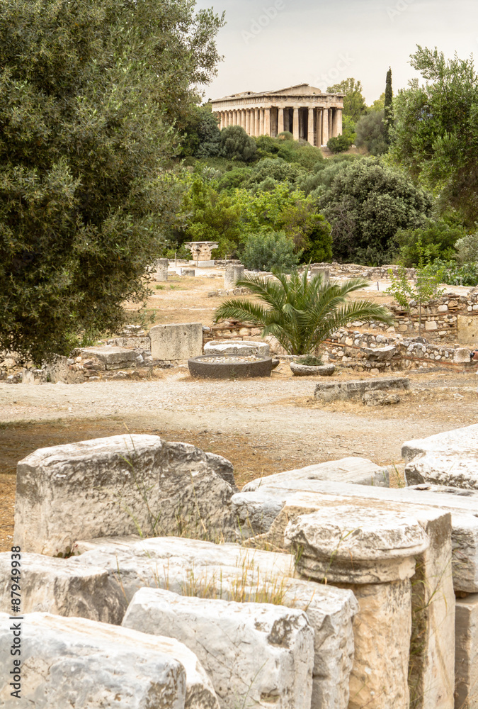 View to Temple of Hephaestus, Athens, Greece