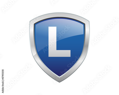 letter blue shield l