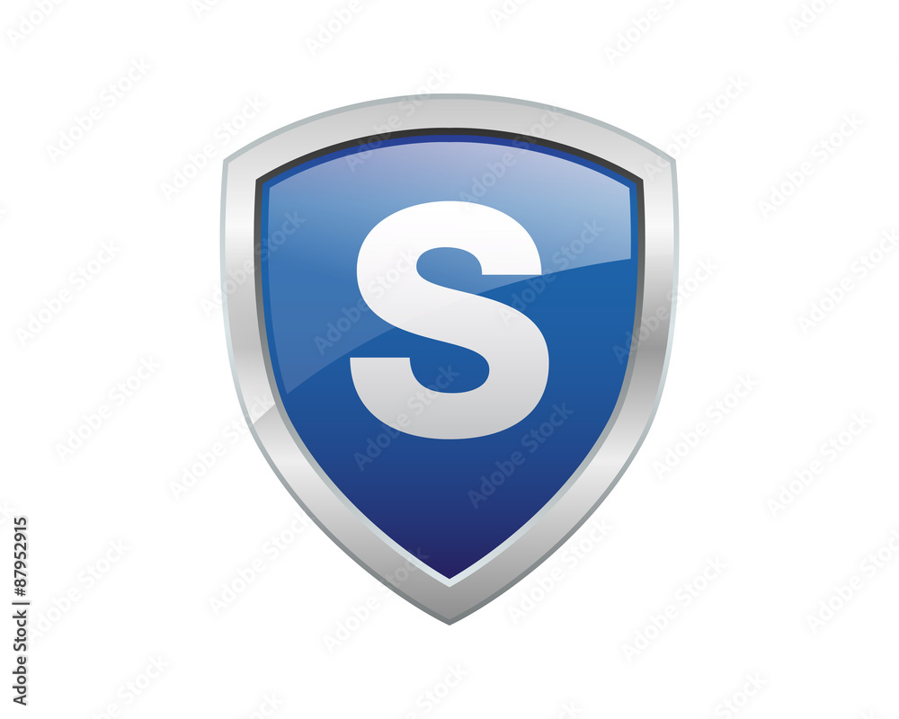 letter blue shield s