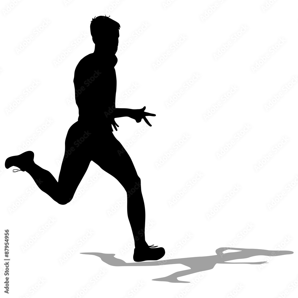 Silhouettes Runners on sprint, men. vector illustration. Silhouettes Runners on sprint, men. vector illustration.