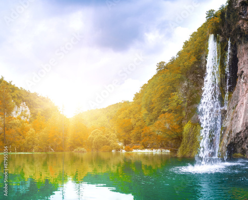 Fototapeta Naklejka Na Ścianę i Meble -  waterfall in mountain forest