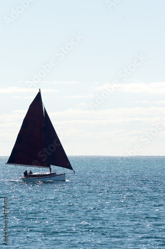 Historic couta boat sailing vert