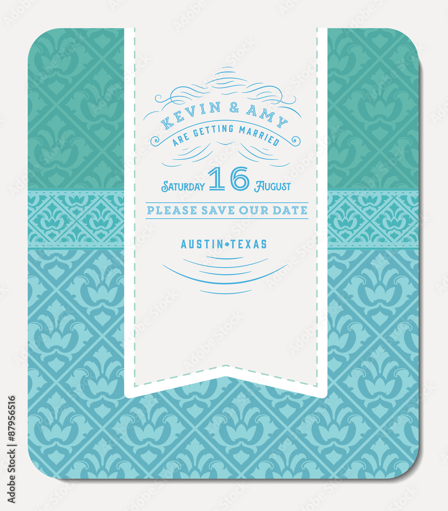 Retro Blue Elegant Invitation Design Retro Blue Elegant Invitation Design