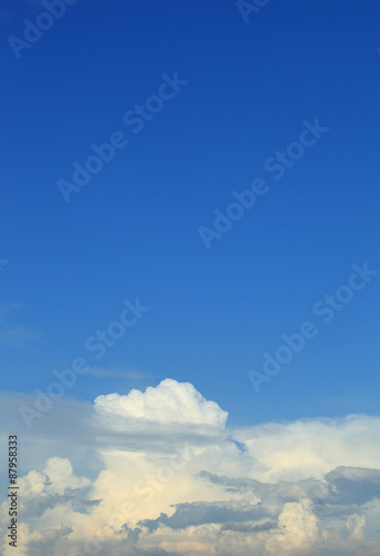 Blue sky with clouds.