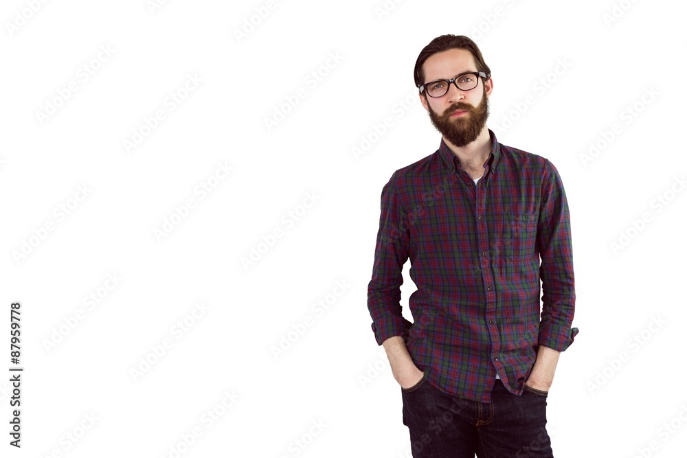Handsome hipster looking at camera Handsome hipster looking at camera