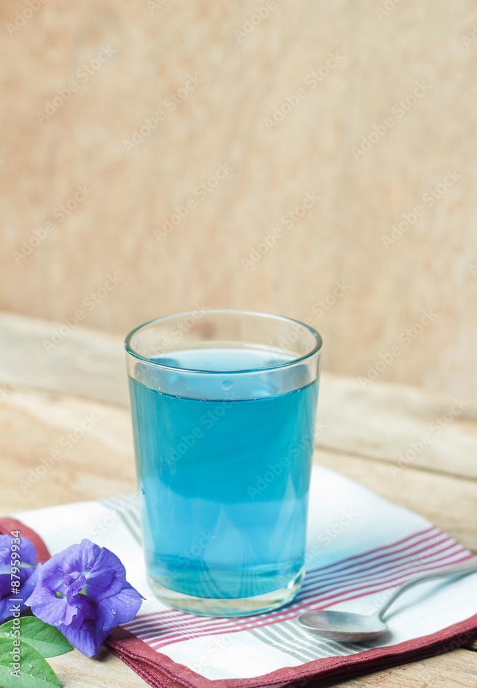Butterfly-pea or Blue-pea flower herbal tea Butterfly-pea or Blue-pea flower herbal tea