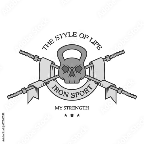 Iron sports logo, emblem.
