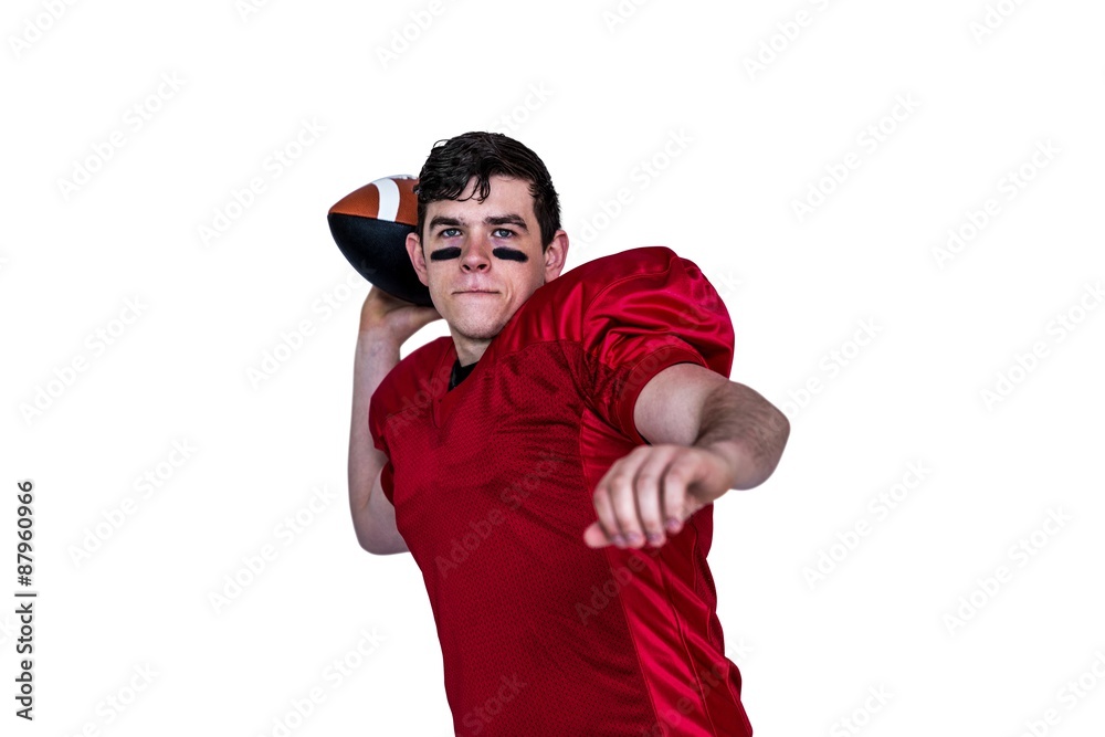 American football player throwing a ball American football player throwing a ball