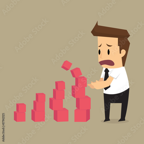 businessman create graphs fall down,  bankrupt