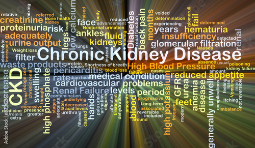 Chronic kidney disease CKD background concept glowing photo