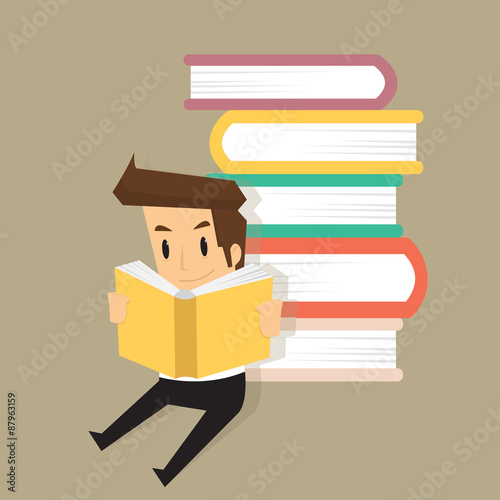 businessman with a book, studies on the investment