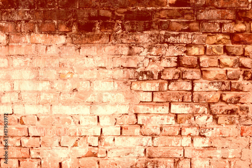 Texture. Brick. Wall. A background with attritions and cracks