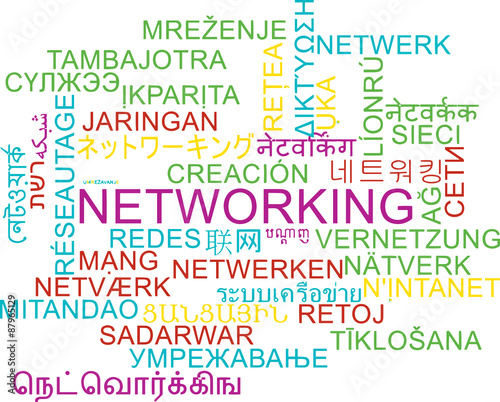 Networking multilanguage wordcloud background concept