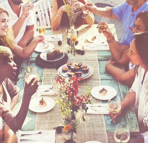 Diverse People Luncheon Outdoors Food Concept