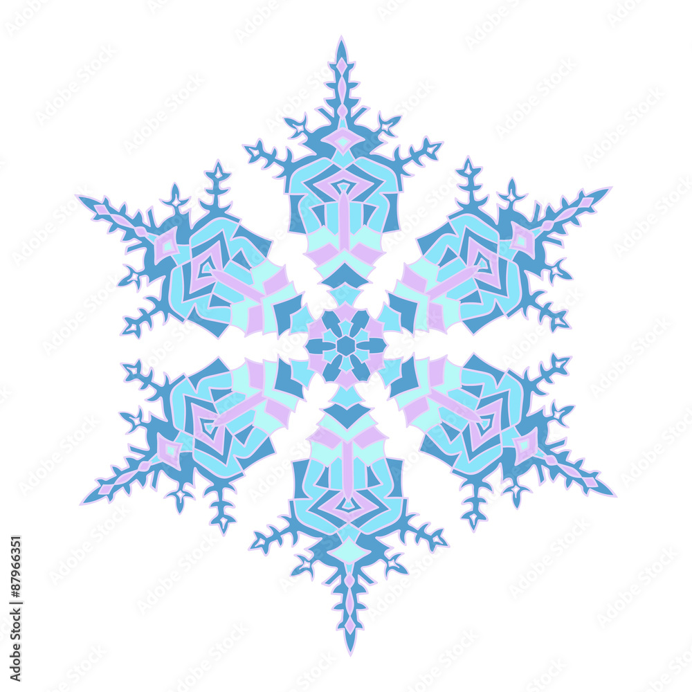 Hand-drawn doodles natural color snowflake. Zentangle mandala style. Hand-drawn doodles natural color snowflake. Zentangle mandala style.
