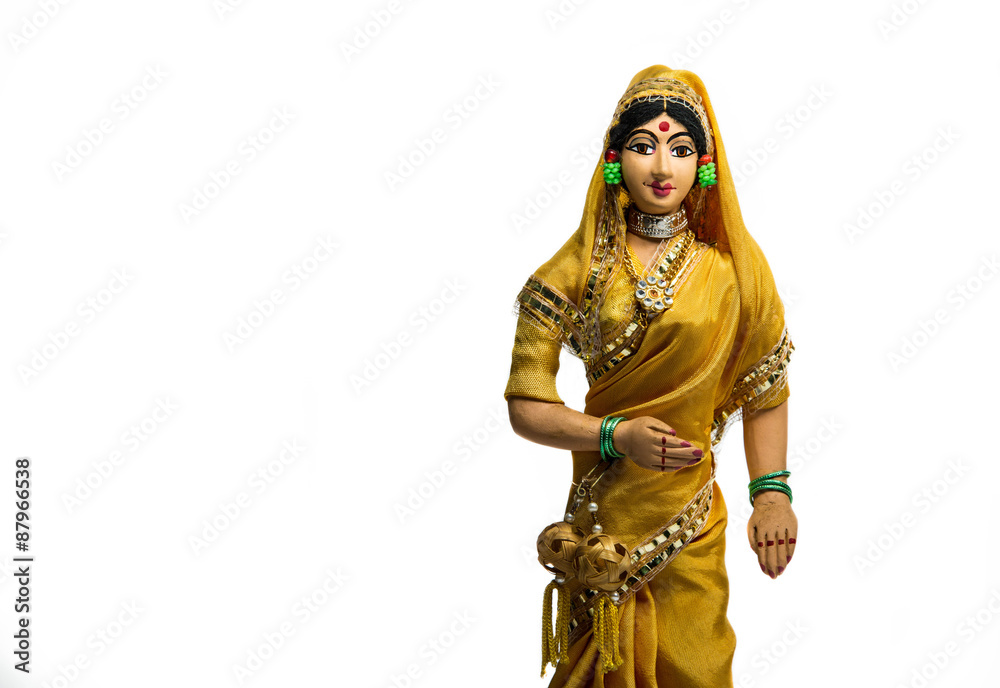 Indian doll on white background