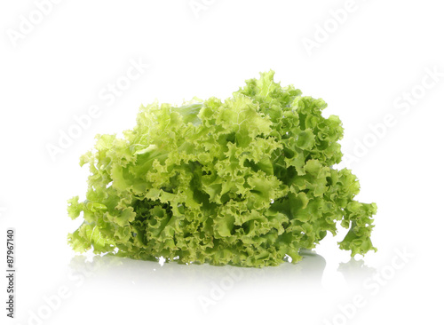 Green lettuce vegetables isolated on white background